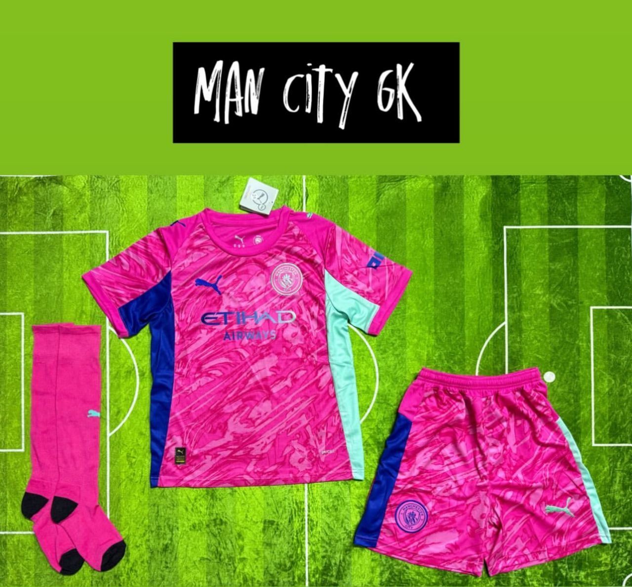 2025/26 Manchester City Pink GK Football Kit