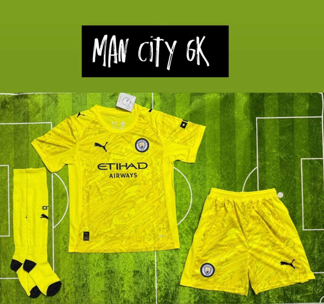 2025/26 Manchester City Yellow GK Football Kit