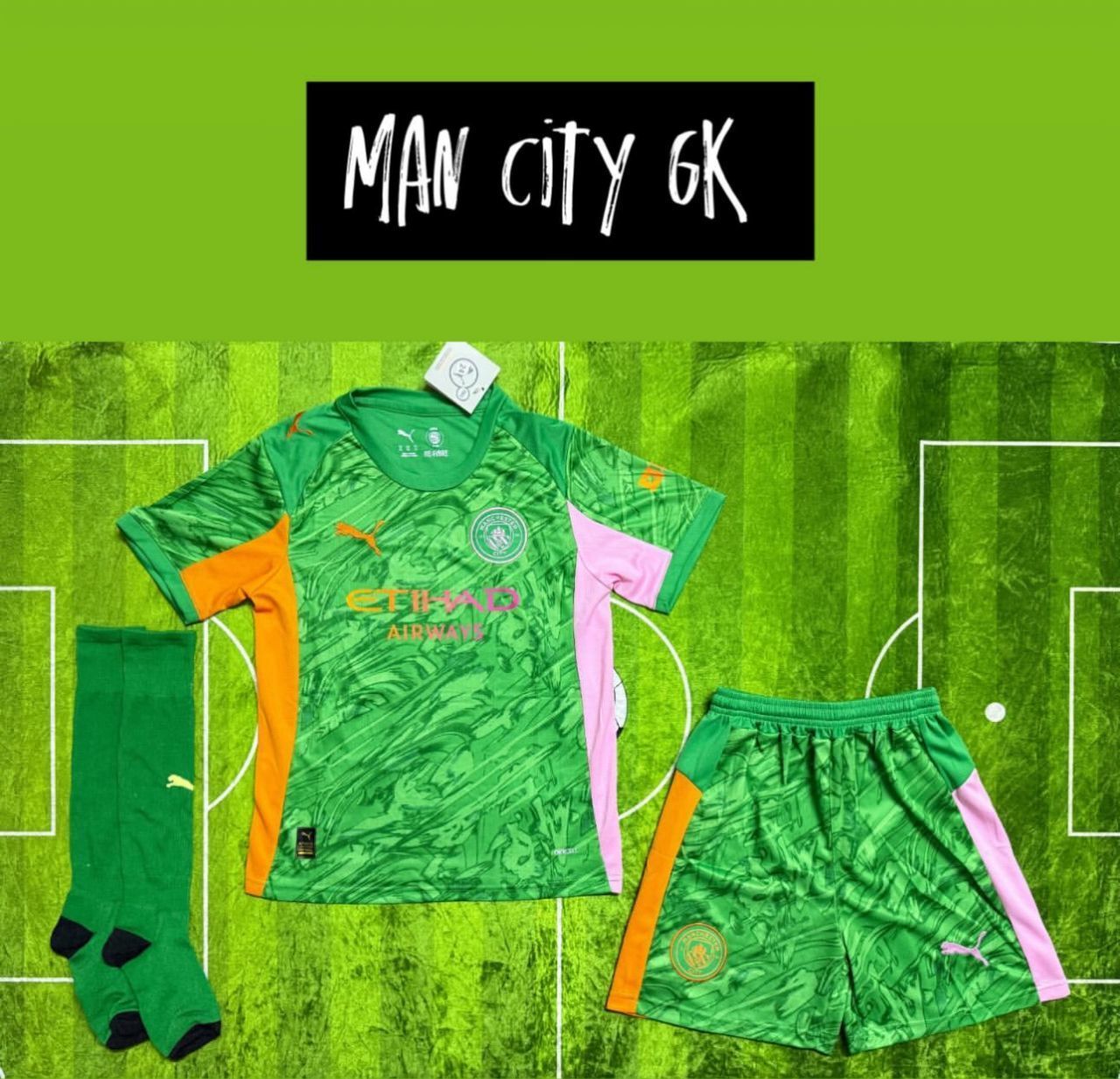 2025/26 Manchester City Green GK Football Kit