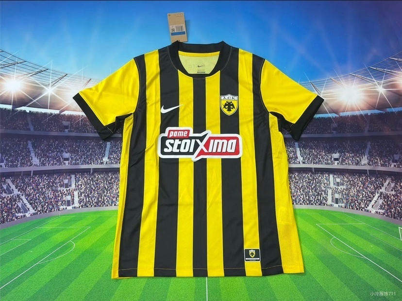 2025-26 Greece Jeddah Athens AEK Home Football Jersey