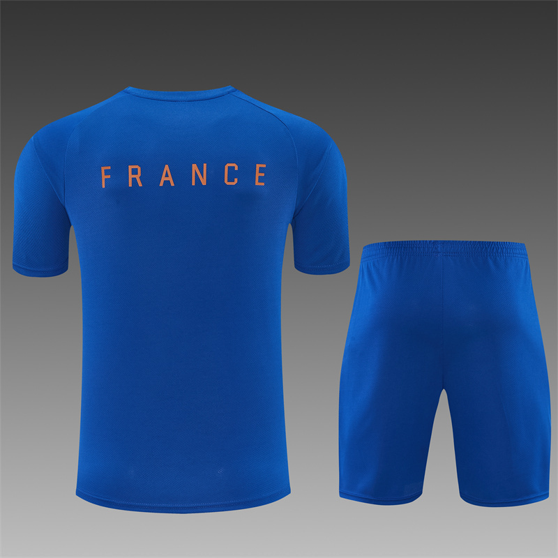 2026/27 France Bright blue Short Sleeve Tracksuits