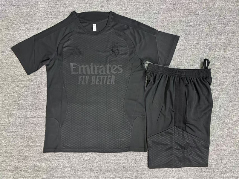 2026/27 Real Madrid  Black Short Sleeve Tracksuits