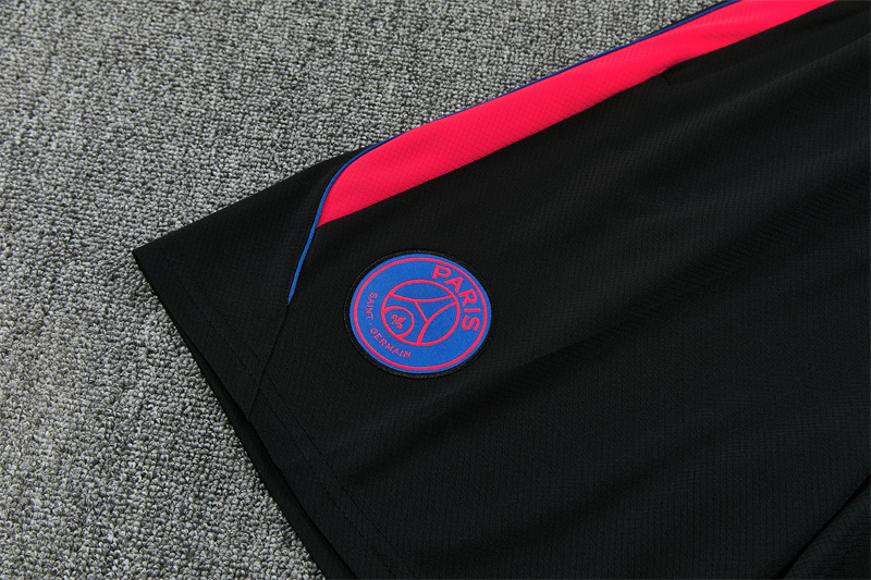26/27 PSG Black Short Sleeve Tracksuits PSG