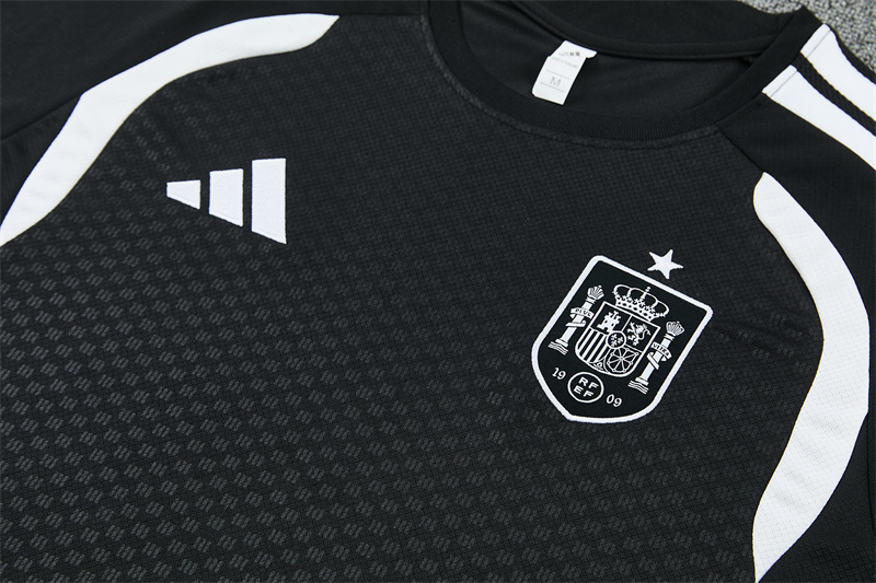 26/27 Spain Black Short Sleeve Tracksuits
