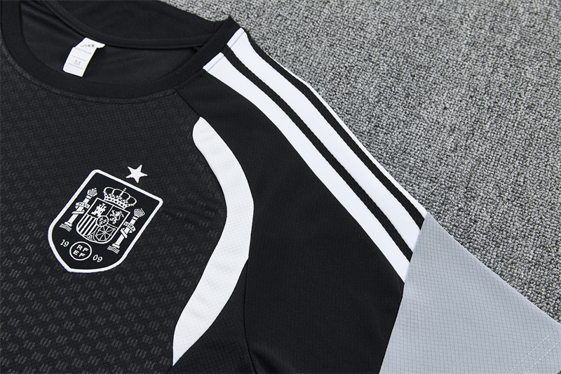 26/27 Spain Black Short Sleeve Tracksuits