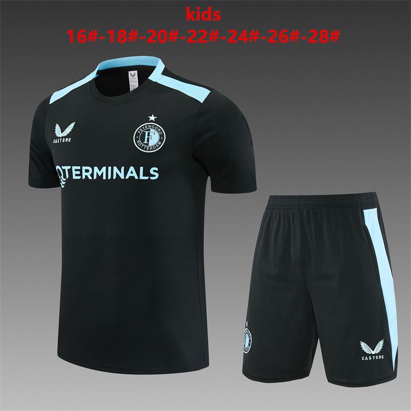 26/27 Feyenoord Black Short Sleeve Tracksuits