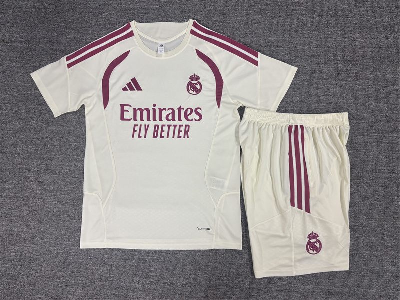 26/27 Real Madrid Beige Short Sleeve Tracksuits