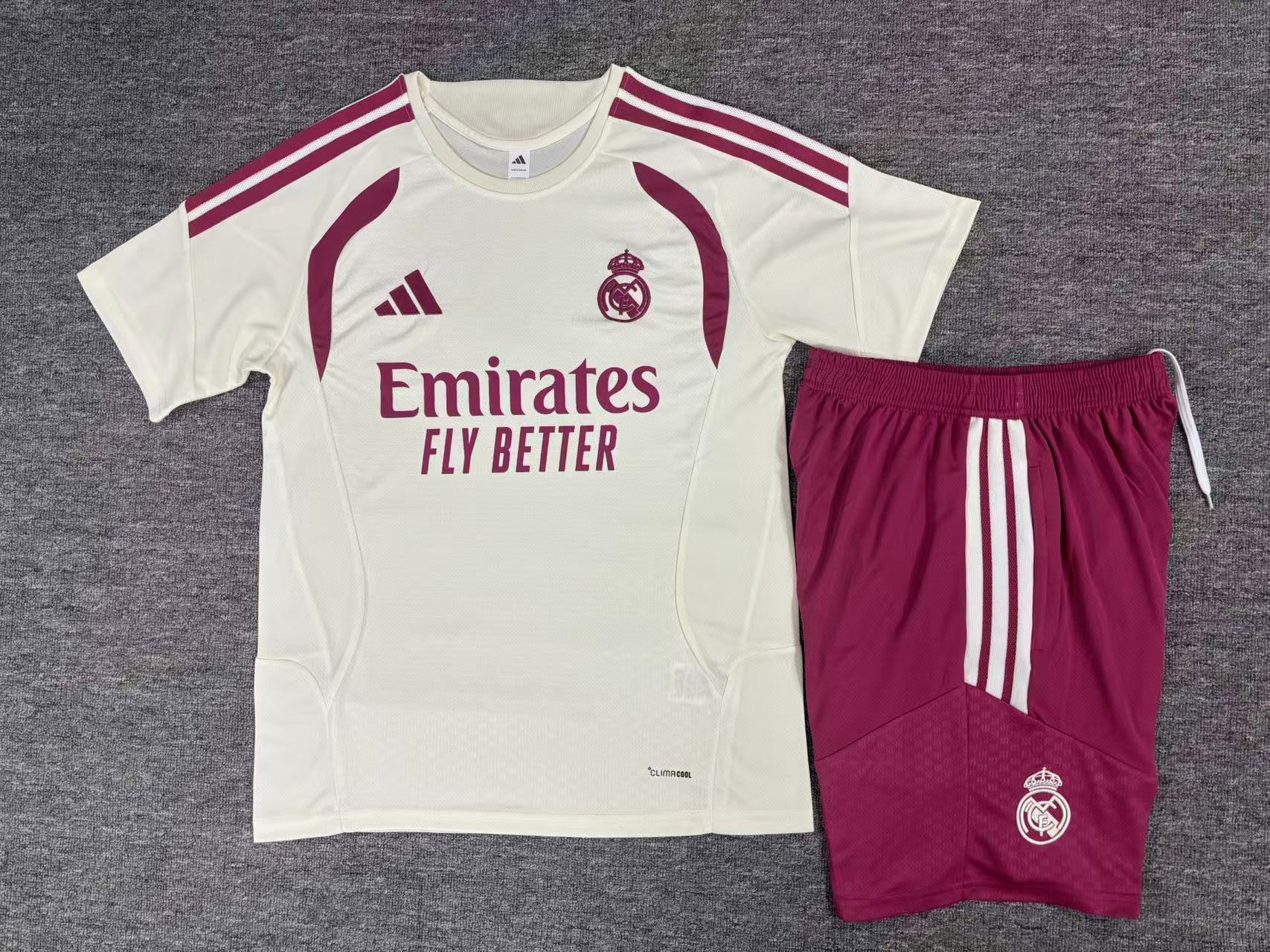 26/27 Real Madrid Beige Short Sleeve Tracksuits