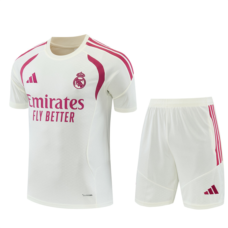 26/27 Real Madrid Beige Short Sleeve Tracksuits