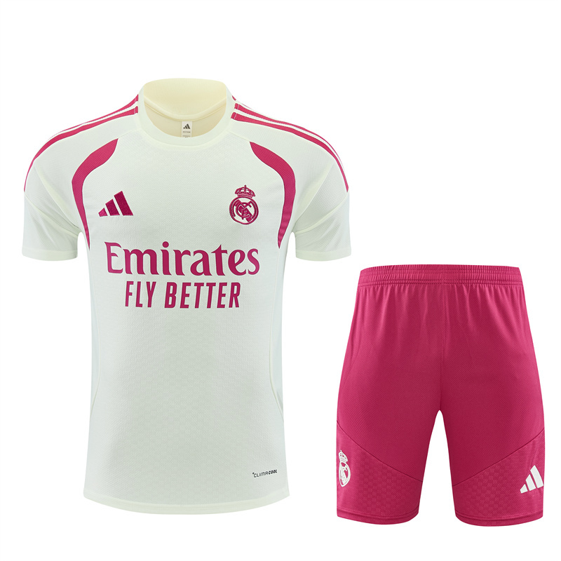 26/27 Real Madrid Beige Short Sleeve Tracksuits