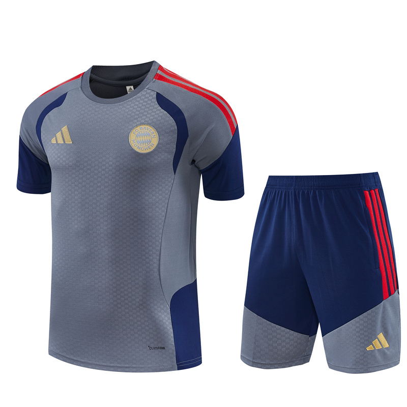26/27 Bayern Munich Dark Grey Short Sleeve Tracksuits