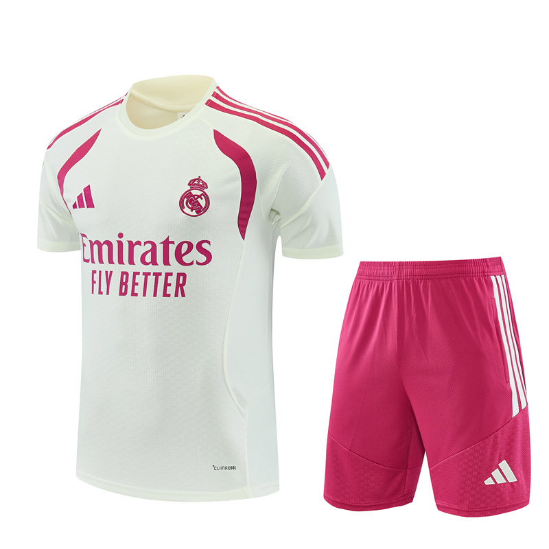 26/27 Real Madrid Beige Short Sleeve Tracksuits