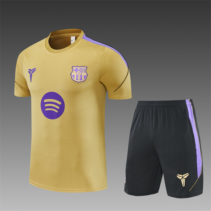 26/27 Barcelona Gold Short Sleeve Tracksuits
