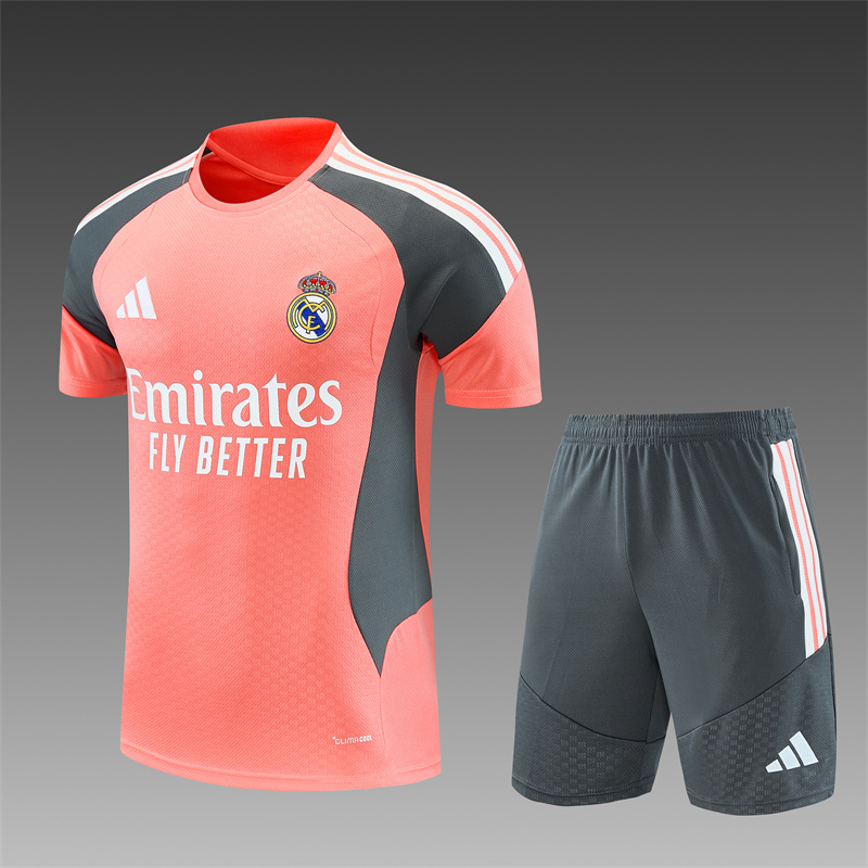 26/27 Real Madrid Orange-Pink Short Sleeve Tracksuits