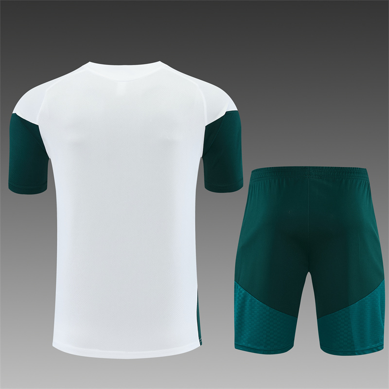 26/27 Real Madrid white and dark green short-sleeve tracksuits