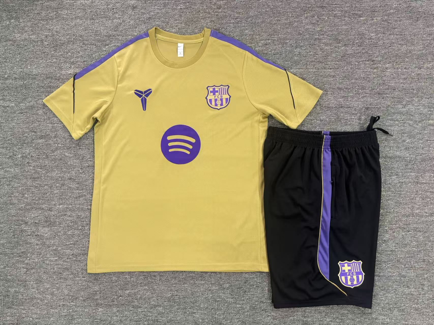 26/27 Barcelona Gold Short Sleeve Tracksuits