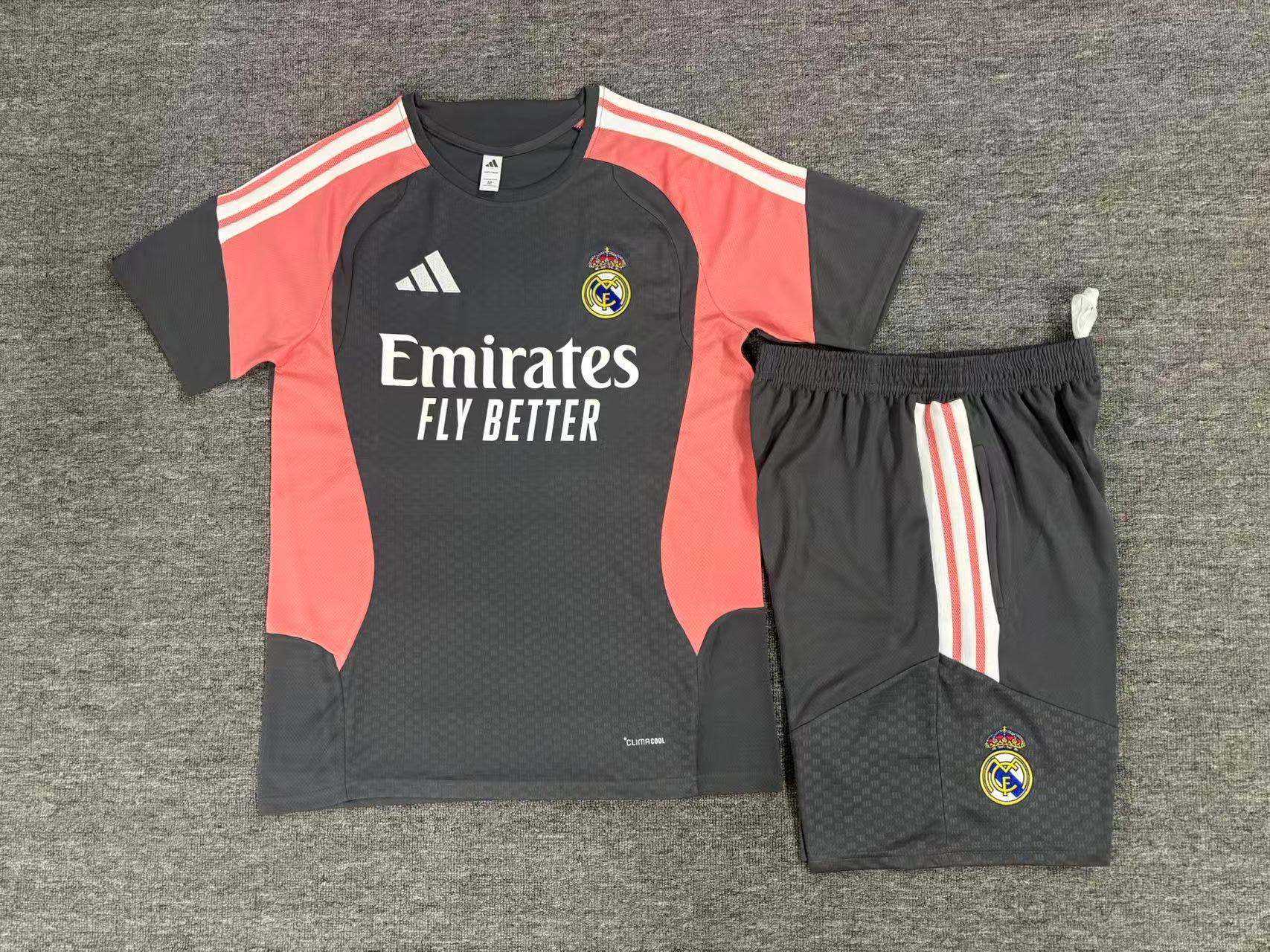 26/27 Real Madrid Dark Grey Short Sleeve Tracksuits