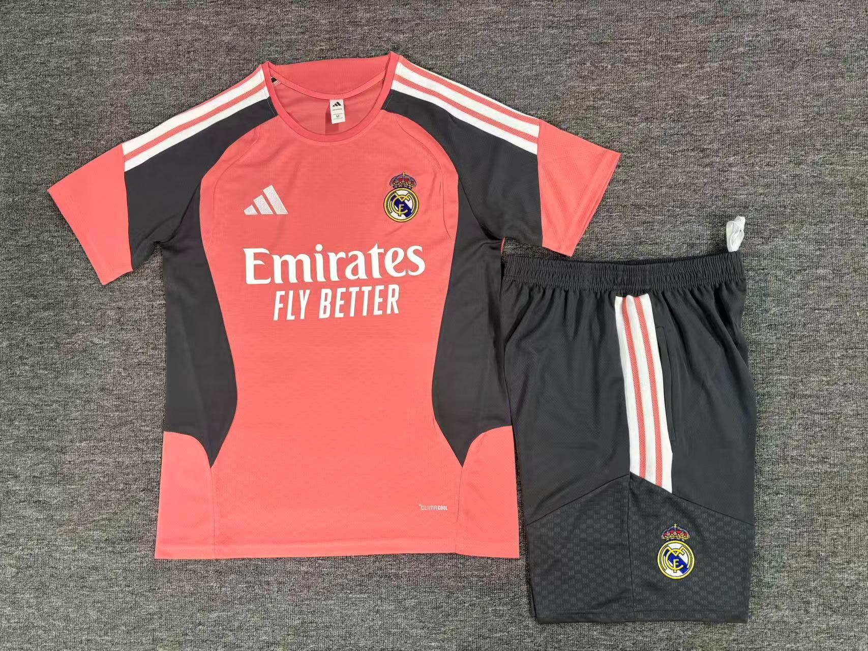 26/27 Real Madrid Orange-Pink Short Sleeve Tracksuits