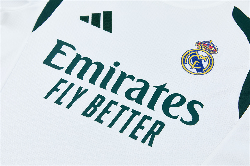 26/27 Real Madrid white and dark green short-sleeve tracksuits