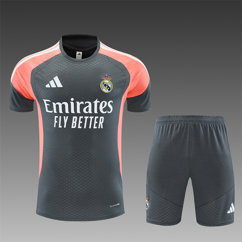 26/27 Real Madrid Dark Grey Short Sleeve Tracksuits