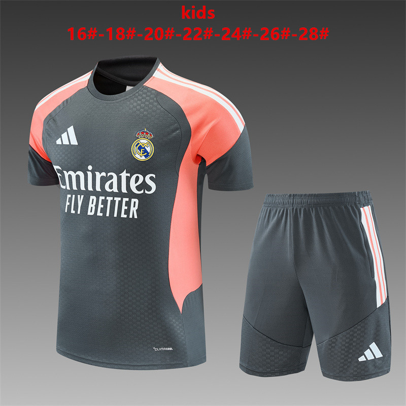26/27 Real Madrid Dark Grey Short Sleeve Tracksuits