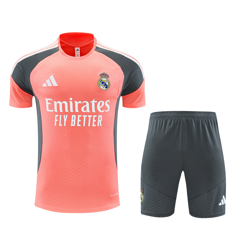 26/27 Real Madrid Orange-Pink Short Sleeve Tracksuits