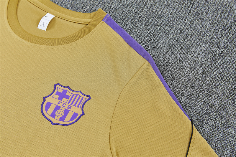 26/27 Barcelona Gold Short Sleeve Tracksuits
