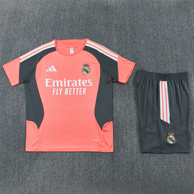 26/27 Real Madrid Orange-Pink Short Sleeve Tracksuits