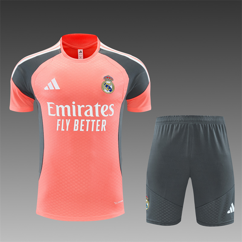 26/27 Real Madrid Orange-Pink Short Sleeve Tracksuits