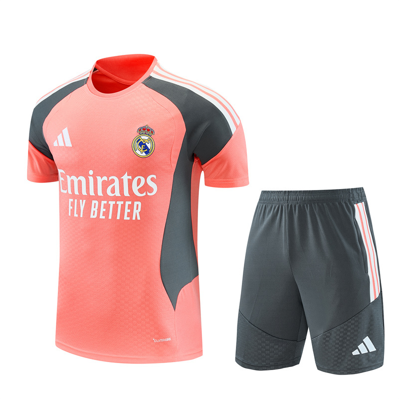 26/27 Real Madrid Orange-Pink Short Sleeve Tracksuits