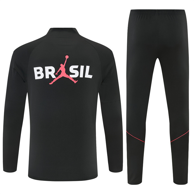 26/27 Jordan Brazil Black and Orange-Red Tracksuits