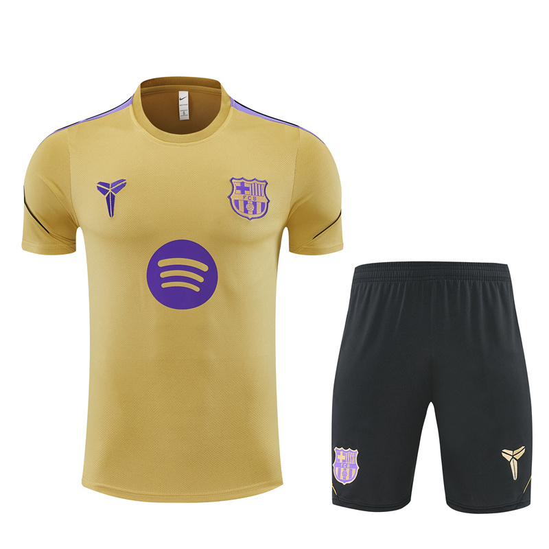 26/27 Barcelona Gold Short Sleeve Tracksuits