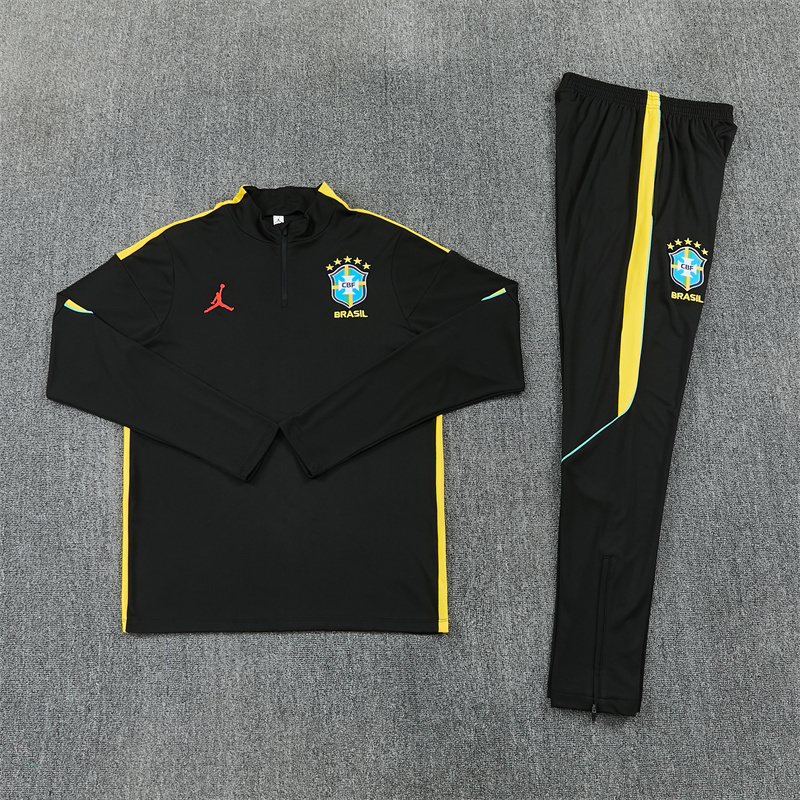 26/27 Jordan Brazil Black and Yellow Tracksuits