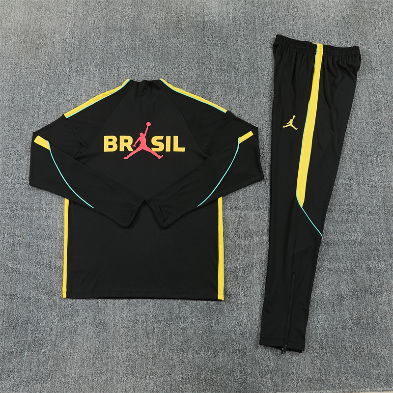 26/27 Jordan Brazil Black and Yellow Tracksuits