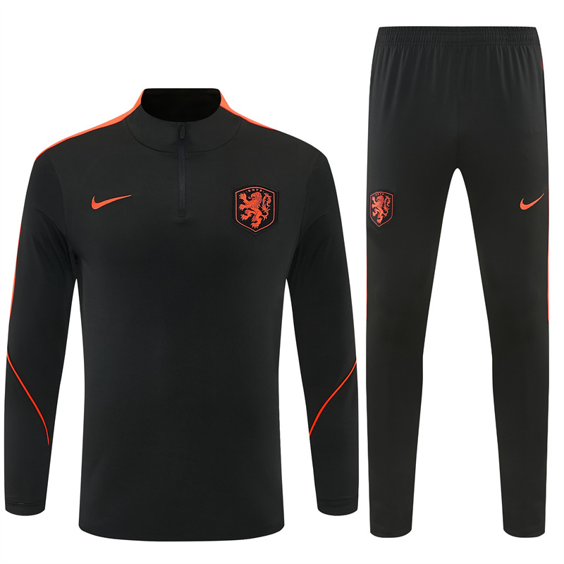 26/27 Netherlands Black Tracksuits