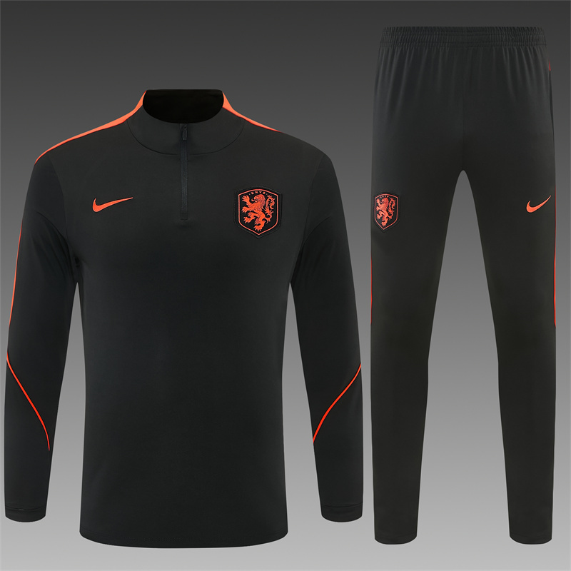 26/27 Netherlands Black Tracksuits