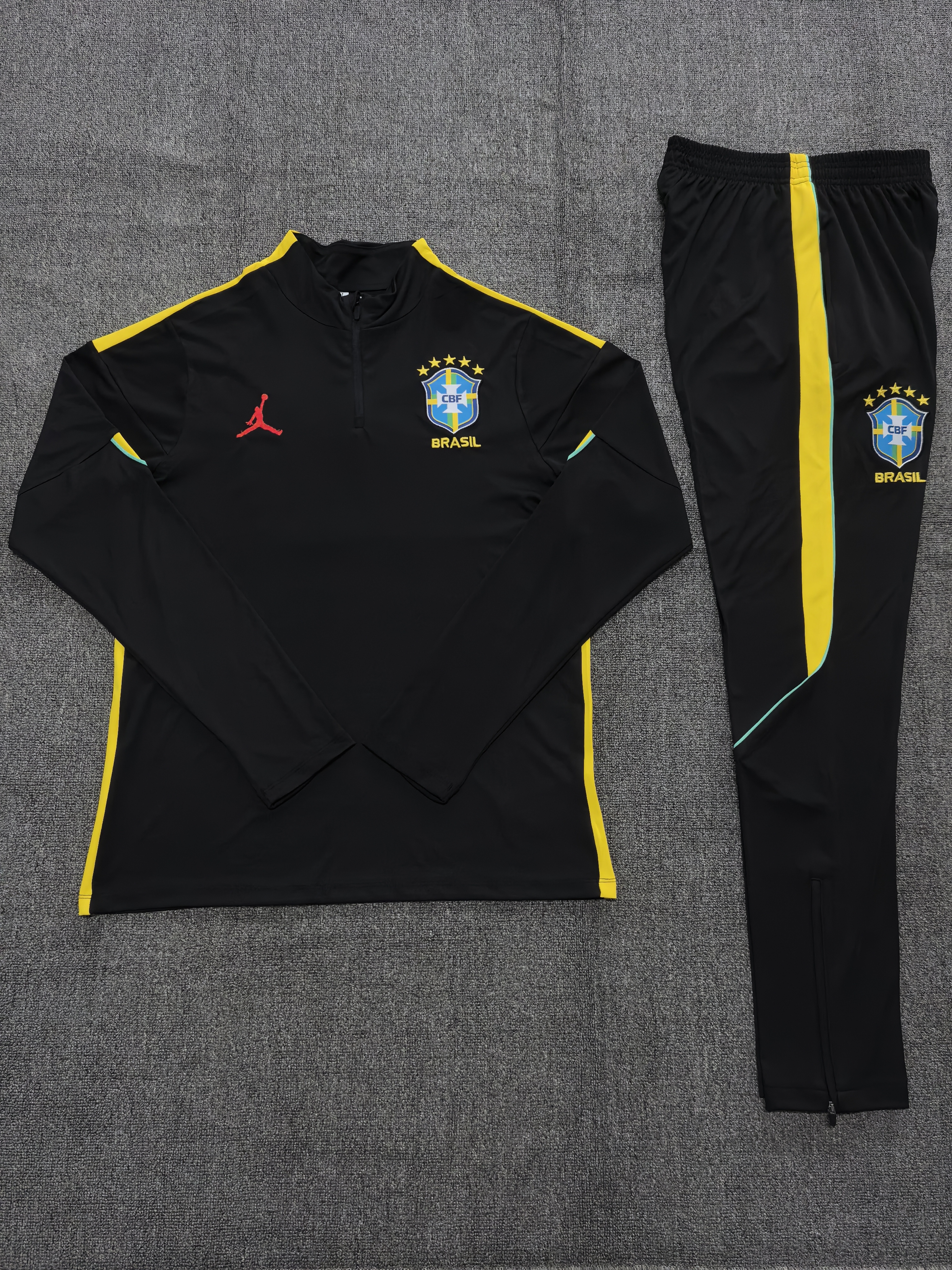 26/27 Jordan Brazil Black and Yellow Tracksuits