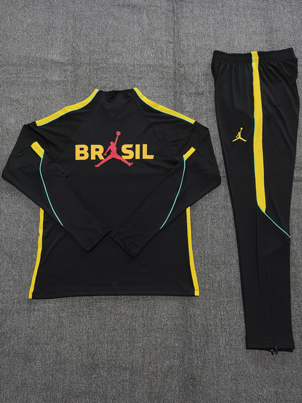 26/27 Jordan Brazil Black and Yellow Tracksuits