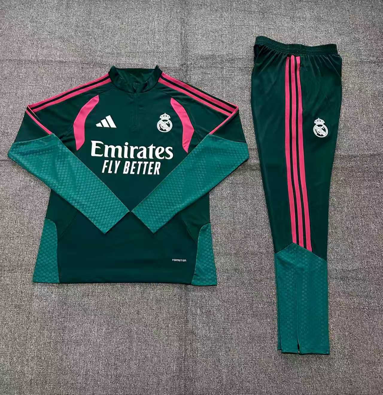 26/27 Real Madrid Dark Green with Fuchsia Tracksuits