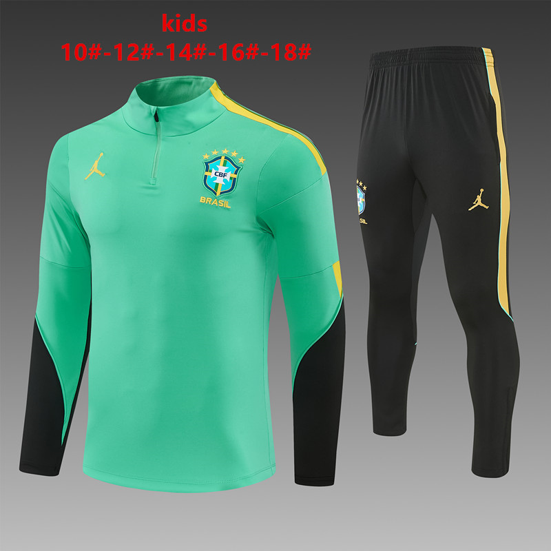 26/27 Jordan Brazil Light Green Tracksuits