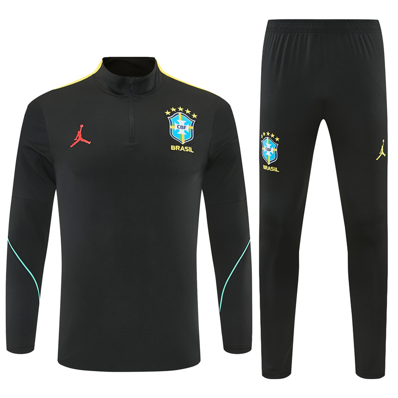 26/27 Jordan Brazil Black and Yellow Tracksuits