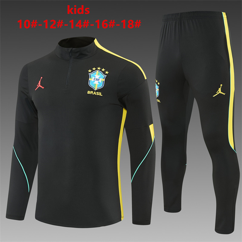 26/27 Jordan Brazil Black and Yellow Tracksuits