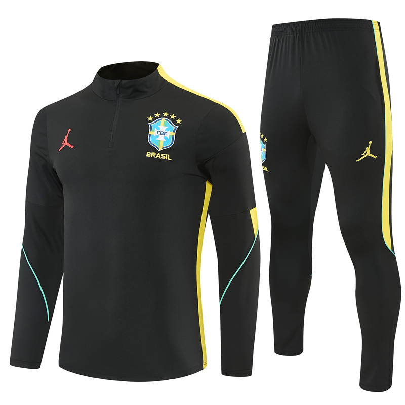 26/27 Jordan Brazil Black and Yellow Tracksuits