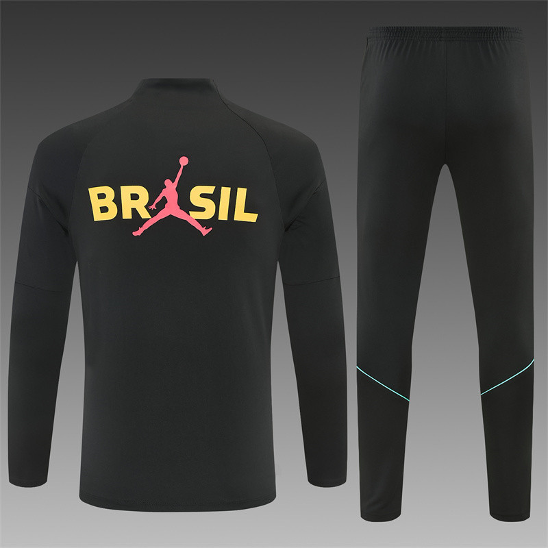 26/27 Jordan Brazil Black and Yellow Tracksuits