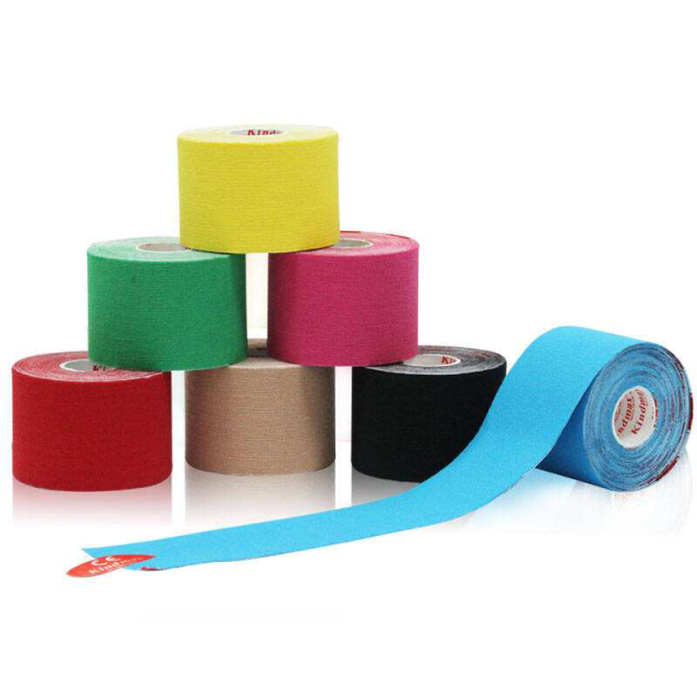 Sports coloured Kintape Waterproof Cotton Elastic Sports Kinesiology Muscle Tape Kinesiology Tape