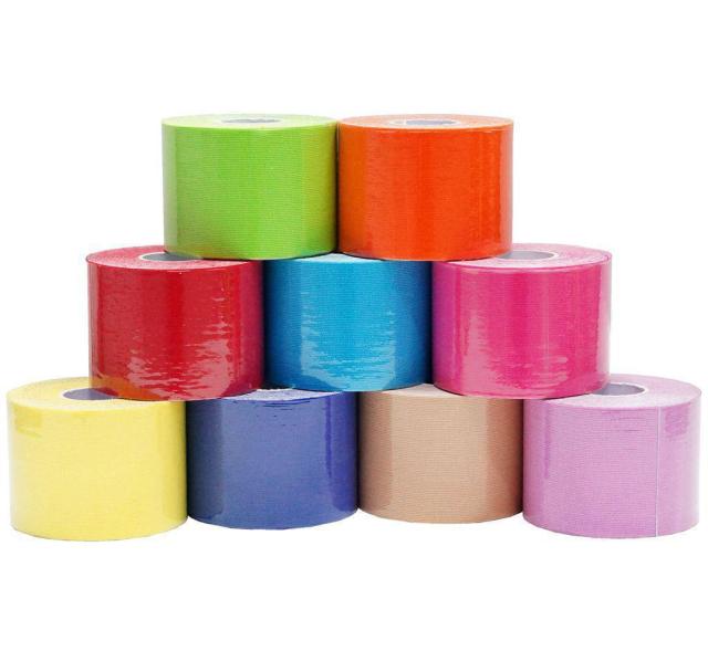 Sports coloured Kintape Waterproof Cotton Elastic Sports Kinesiology Muscle Tape Kinesiology Tape