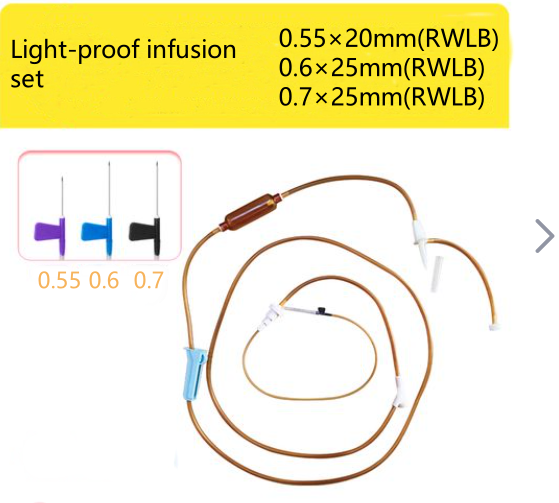 Disposable Light-Proof Infusion Set 99% UV Blockage Medical Consumables for Photosensitive Drugs