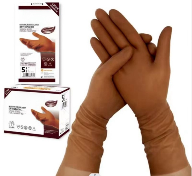 Gloves Latex Powder Free Medical Orthopaedic Latex Surgical Gloves