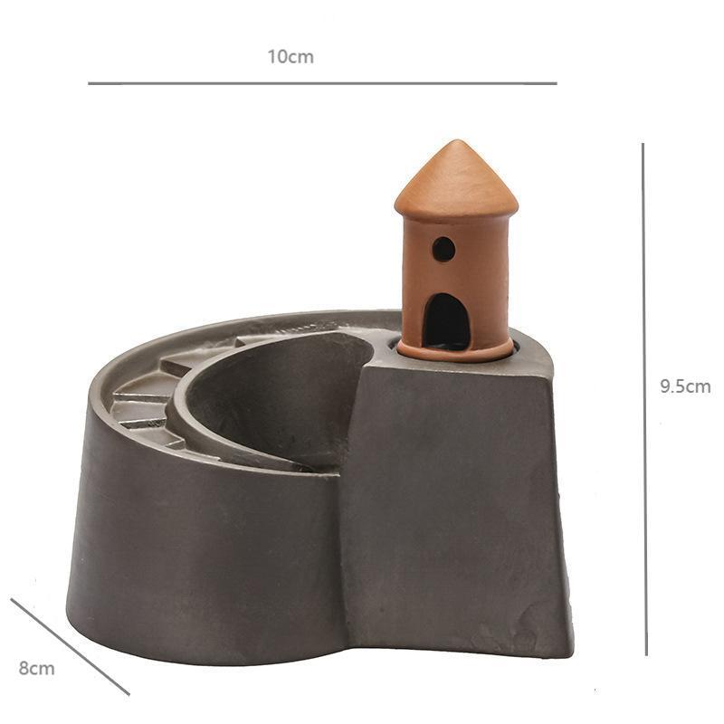 Fantasy Castle Incense Burner, Waterfall Backflow Incense Holder