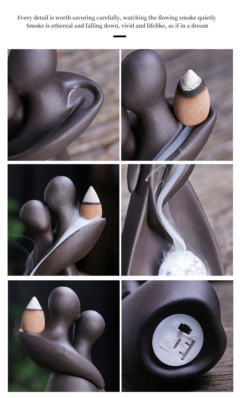 Lover Incense Burner, Waterfall Backflow Incense Holder